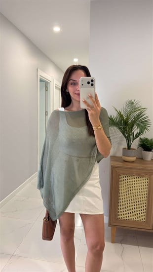 Kitta Çağla Yeşili Tek Kol Pareo Triko