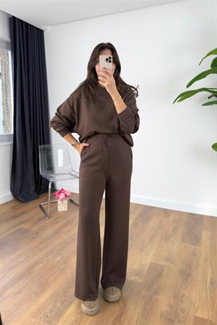 Kosne Oysh Acı Kahve Modal Sweat-Pantolon Takım