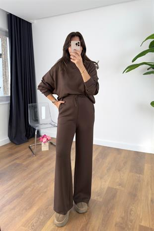 Kosne Oysh Acı Kahve Modal Sweat-Pantolon Takım