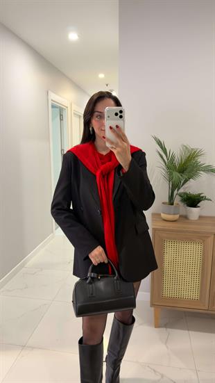 Kosowa Siyah Düğmeli Blazer Ceket