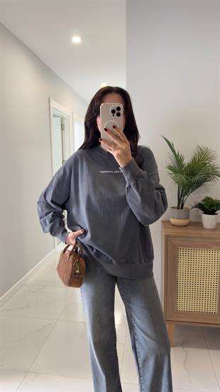 Kuff Antrasit Oversıze Sweat