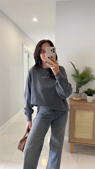 Kuff Antrasit Oversıze Sweat