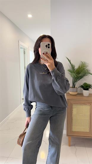 Kuff Antrasit Oversıze Sweat