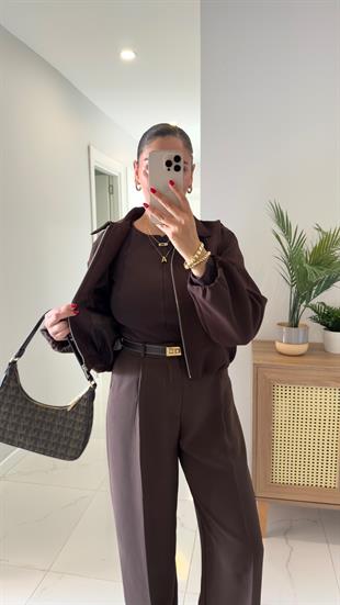 Kuky Kahve Bomber Ceket