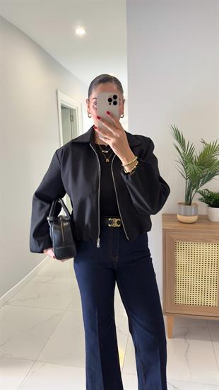 Kuky Siyah Bomber Ceket