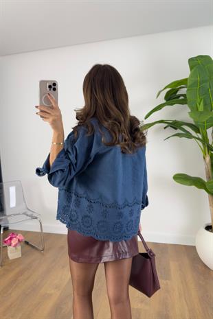Lesa Denim Cep Detaylı Ceket