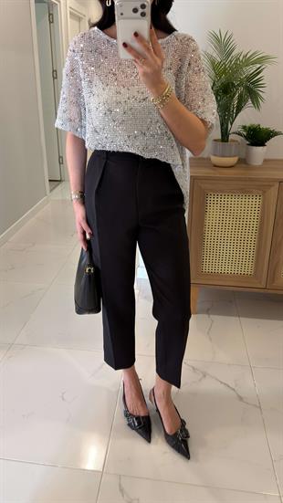 Lestry Siyah Klasik Havuç Pantolon