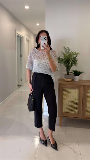 Lestry Siyah Klasik Havuç Pantolon