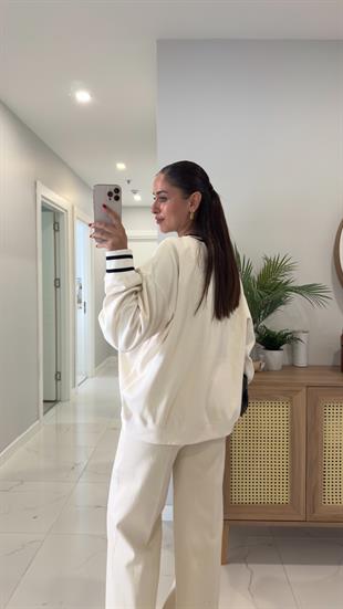 Lilium Ekru Le Marais Şerit Detaylı Sweatshirt