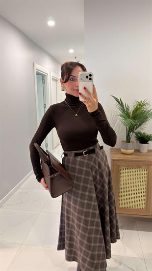 Londre Kahve Balıkçı Yaka Triko