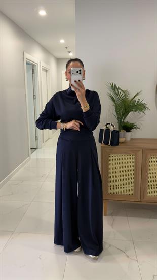 Longe Lacivert Modal Pantolon Takım