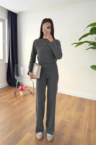 Luken Füme Dikiş Detaylı Pantolon-Triko Takım