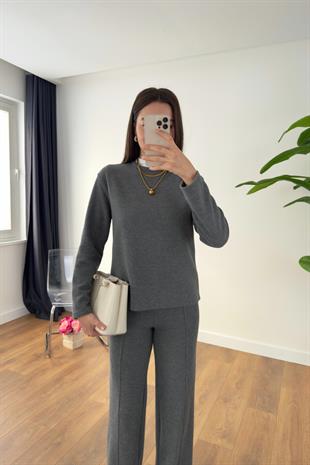 Luken Füme Dikiş Detaylı Pantolon-Triko Takım