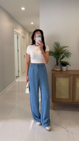 Lulu Mavi Tensel Pantolon