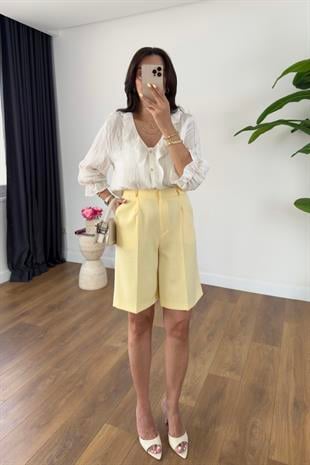 Lune Sarı Şehir Boy Şort