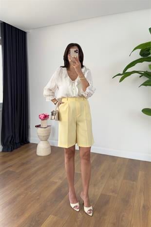 Lune Sarı Şehir Boy Şort