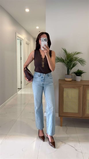 Lvs Pars Buz Mavi Straıght Jean