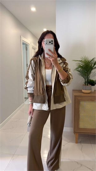 Manlyy Kahve Kapüşonlu Pantolon Takım