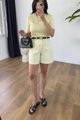 Marley Sarı Denim Şort