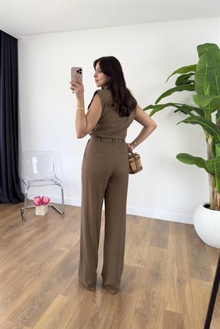 MD Alice Kahve Vatka Detaylı Keten Takım