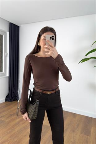 MD Astela Acı Kahve Basic Bluz