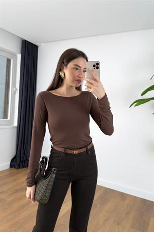 MD Astela Acı Kahve Basic Bluz
