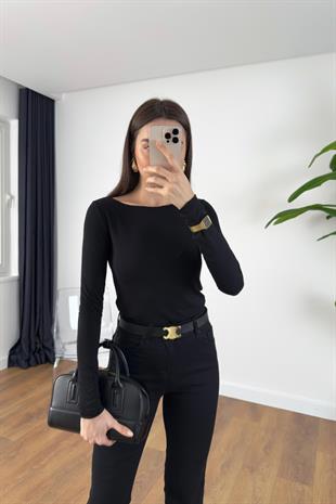 MD Astela Siyah Basic Bluz