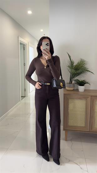 MD Cute Acı Kahve Wıde Leg Jean