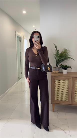 MD Cute Acı Kahve Wıde Leg Jean