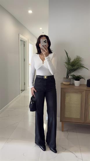 MD Cute Füme Wıde Leg Jean