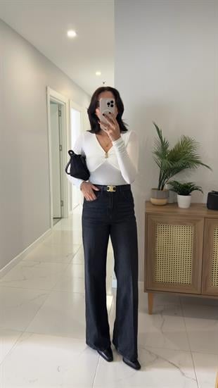 MD Cute Füme Wıde Leg Jean