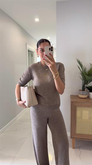 MD Emily Vizon Kısa Kol Triko Pantolon Takım