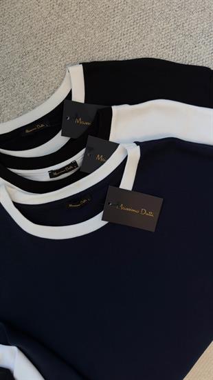 MD Esse Lacivert Yakası Biyeli Uzun Kol Bluz