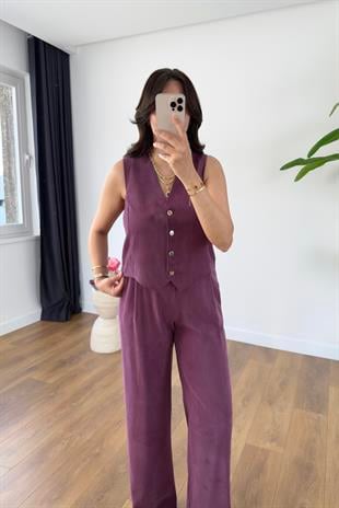 MD Jensan Mor Tensl Yelek Pantolon Takım