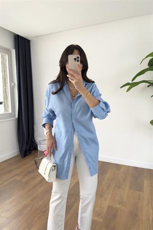 MD Kai Bebe Mavi Beli Bağlamalı Gömlek