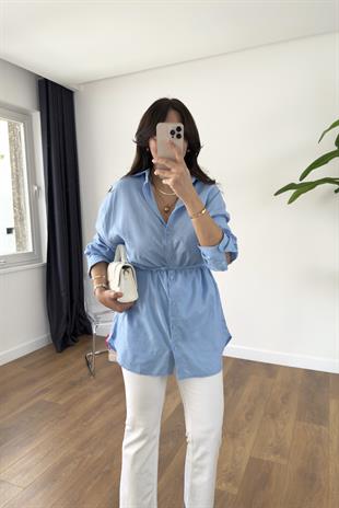 MD Kai Bebe Mavi Beli Bağlamalı Gömlek