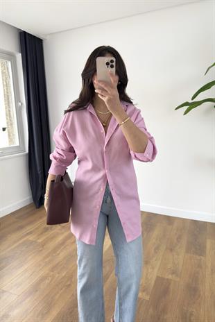 MD Kai Pembe Beli Bağlamalı Gömlek