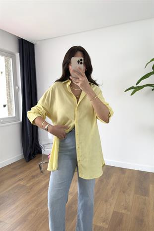MD Kai Sarı Beli Bağlamalı Gömlek