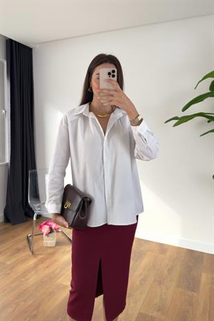 MD Kones Beyaz Vatkalı Gömlek