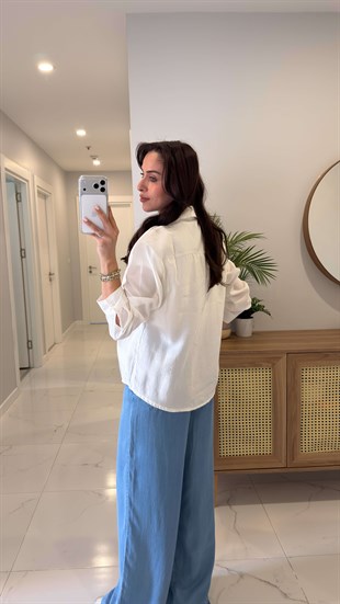 MD Rinno Beyaz Modal Gömlek