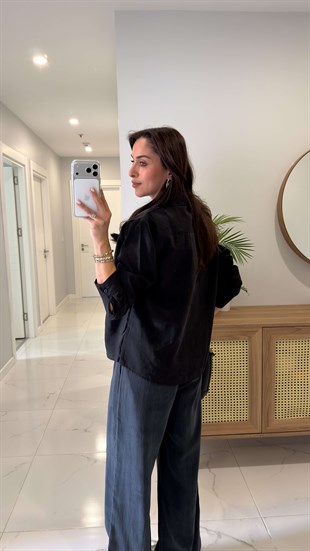 MD Rinno Siyah Modal Gömlek