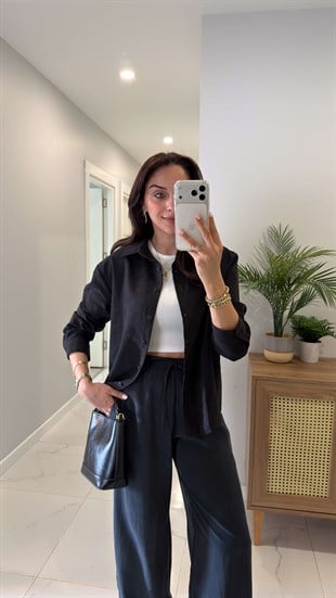 MD Rinno Siyah Modal Gömlek