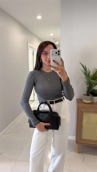 MD Sitra Antrasit Fitilli Uzun Kollu Bluz