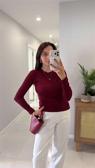 MD Sitra Bordo Fitilli Uzun Kollu Bluz