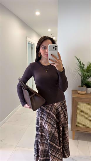 MD Sitra Kahve Fitilli Uzun Kollu Bluz
