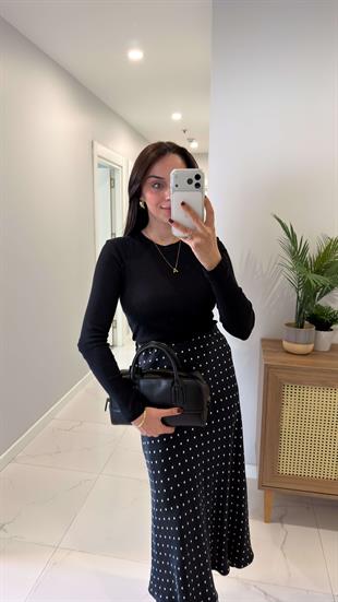 MD Sitra Siyah Fitilli Uzun Kollu Bluz