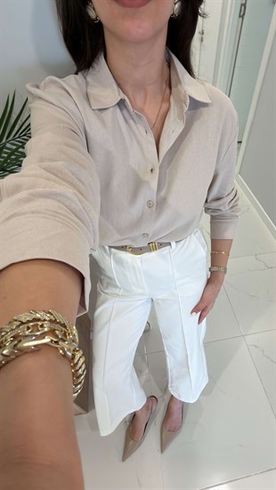 MD Stras Vizon Keten Gömlek