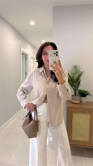 MD Stras Vizon Keten Gömlek