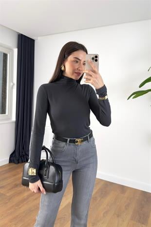 MD Tersa Antrasit Balıkçı Yaka Bluz