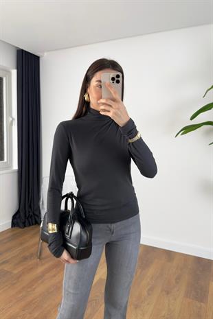 MD Tersa Antrasit Balıkçı Yaka Bluz